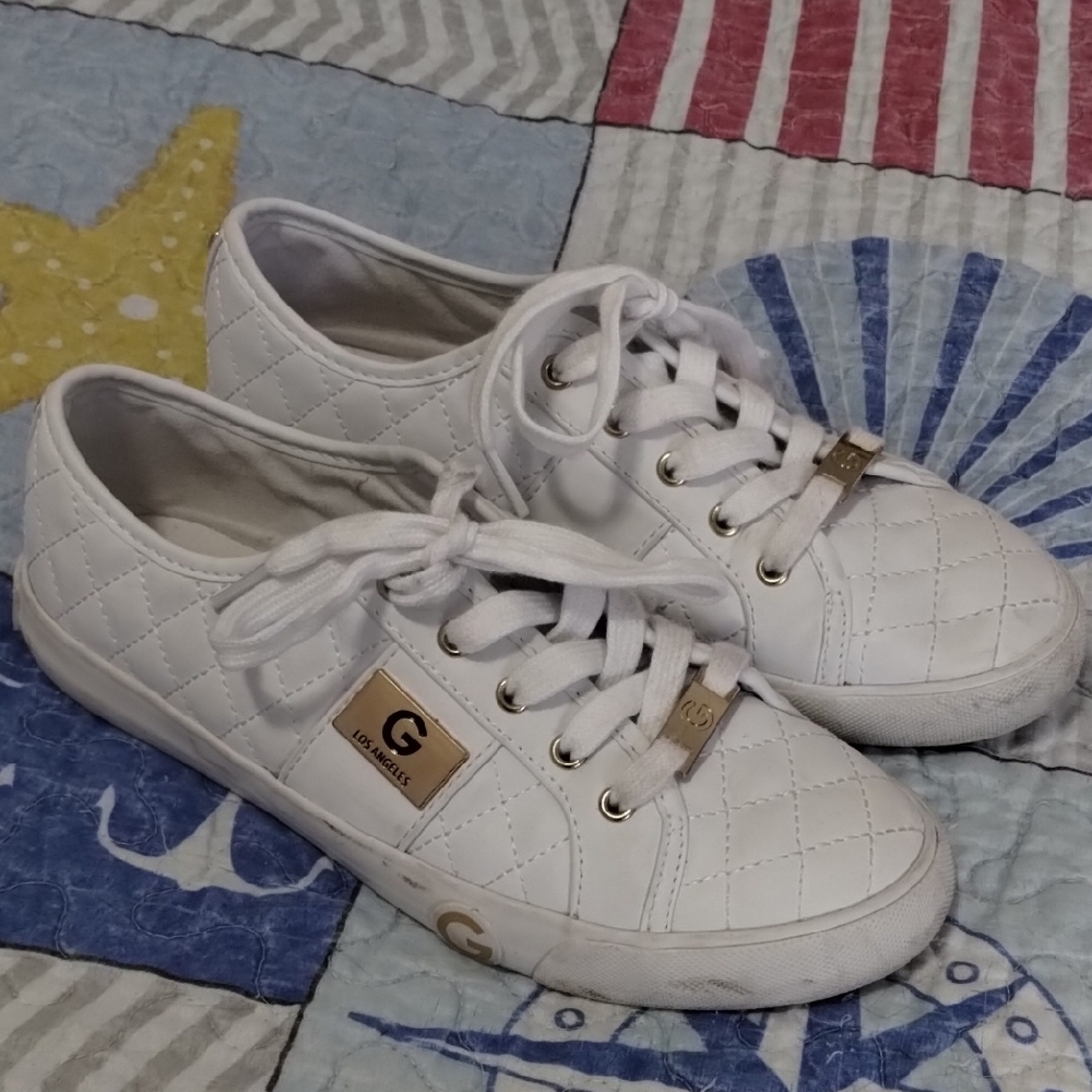 G by Guess White Quilted Sneakers